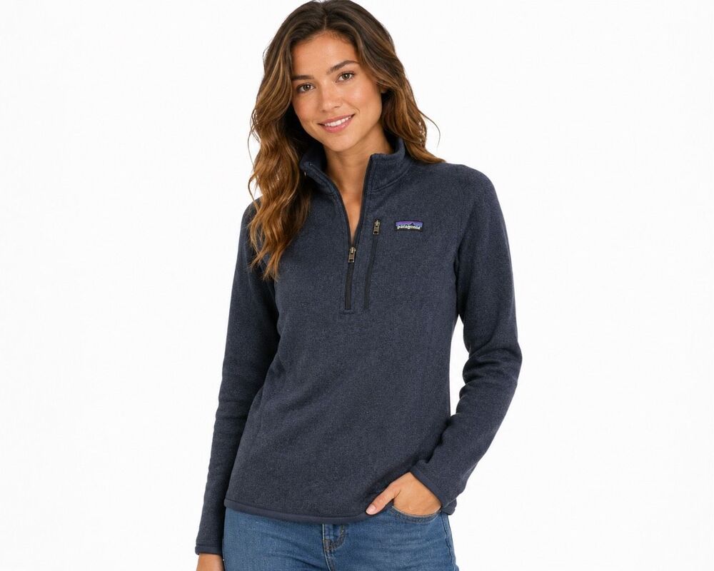 Patagonia Women’s Better Sweater Navy Blue 1/4 Zip Fleece Pullover Size Small